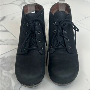 Dansko Black Lace-Up Ankle Booties